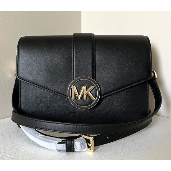 New Michael Kors Carmen Medium Convertible Shoulder Bag Black - Picture 7 of 7